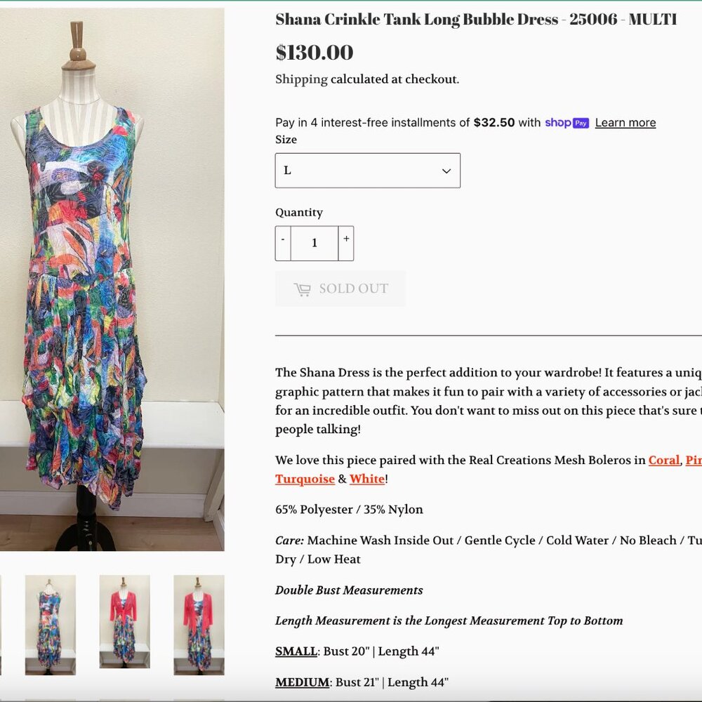 NWT Shana Crinkle Tank Long Bubble Dress - Picture 10 of 10
